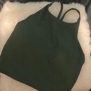 Olive Green Gym Crop Tank
